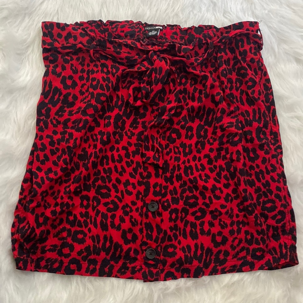Fashion Nova Leopard Print Skirt